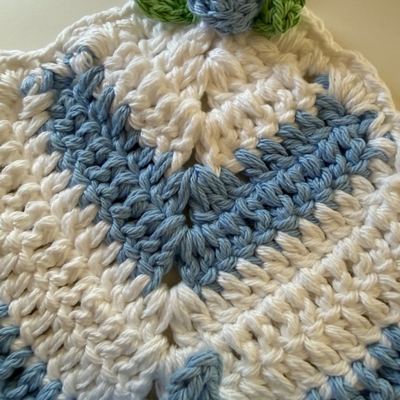Aesthetic Blue & White Crochet Potholders - Picture 2 of 5